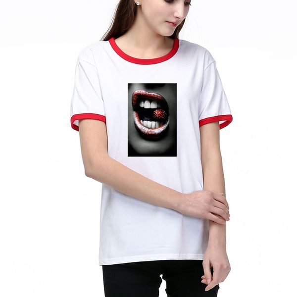 women designer t shirts summer fashion lady tees breathable short sleeves lip pattern printed tees shirt cotton blend96, White
women designer t shirts summer fashion lady tees breathable short sleeves lip pattern printed tees shirt cotton blend96, White