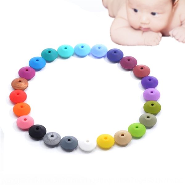 new diy silica silicone diy handmade abacus 12mm flat beads pacifier anti-drop chain accessories loose beads, Silver
new diy silica silicone diy handmade abacus 12mm flat beads pacifier anti-drop chain accessories loose beads, Silver