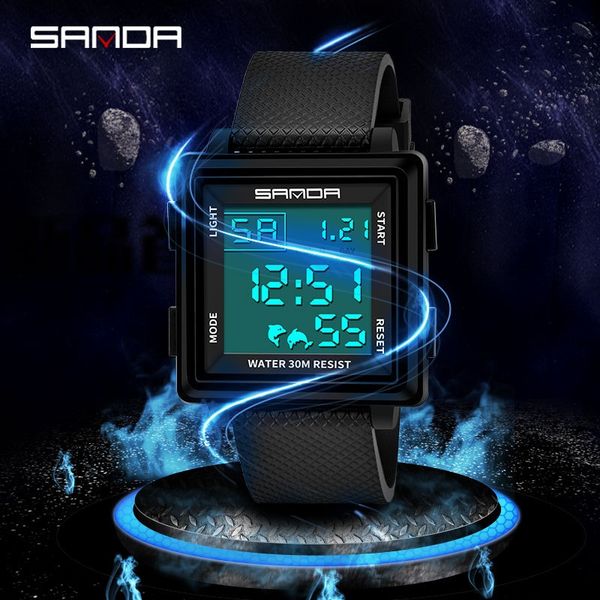 sanda personality electronic square junior high school student electronic men's watch waterproof tide men's youth sports watch, Blue
sanda personality electronic square junior high school student electronic men's watch waterproof tide men's youth sports watch, Blue