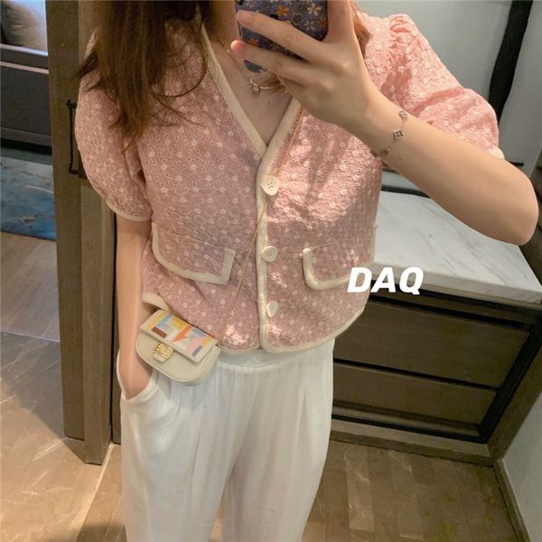 2020 new korean style hollow-out hong kong style short sleeve shirt all-match short shirt f5782, White;black
2020 new korean style hollow-out hong kong style short sleeve shirt all-match short shirt f5782, White;black