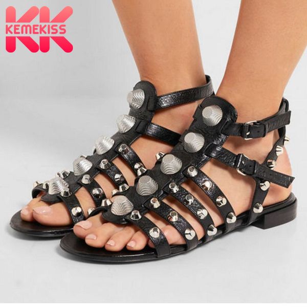 kemekiss size 34-43 new arrival punk style rivets sandals women genuine leather gladiator sandals cool ladies flat shoes woman, Black
kemekiss size 34-43 new arrival punk style rivets sandals women genuine leather gladiator sandals cool ladies flat shoes woman, Black