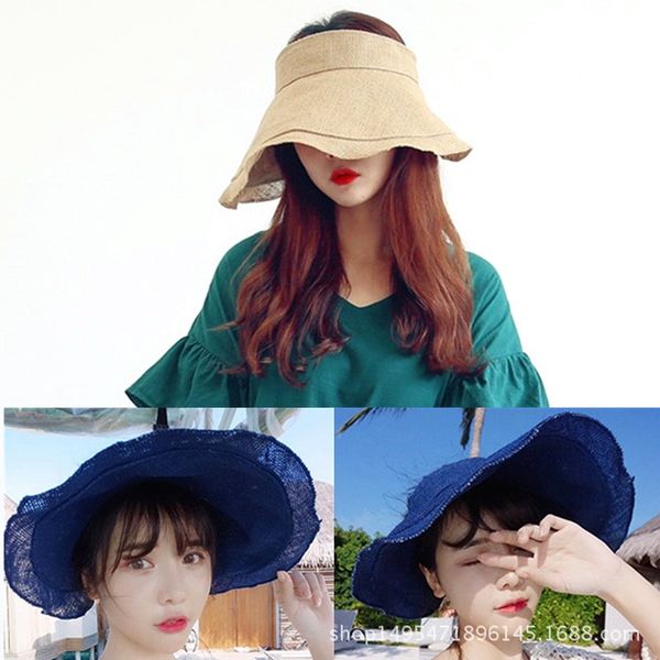 female korean style outdoor hat foldable sunshade uv protection beach cotton linen cotton linen hat, Blue;gray
female korean style outdoor hat foldable sunshade uv protection beach cotton linen cotton linen hat, Blue;gray