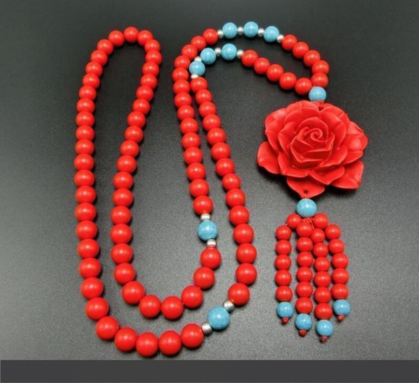 pure natural red cinnabar pendant necklace female models long paragraph wild red rose cinnabar sweater chain, Silver
pure natural red cinnabar pendant necklace female models long paragraph wild red rose cinnabar sweater chain, Silver