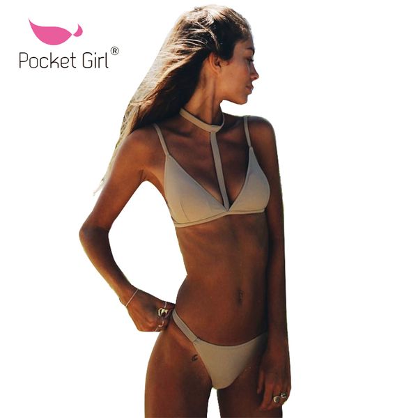 pocket girl 2020 solid halter summer women swimsuit bandage trikini black push up bikini set beige beach low waist swimsuit, White;black
pocket girl 2020 solid halter summer women swimsuit bandage trikini black push up bikini set beige beach low waist swimsuit, White;black
