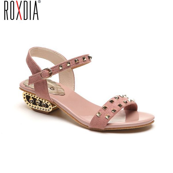 roxdia women's sandals thick heels women's shoes rubber suede rivets low heel flat buckle with open toe thick heel rxm564, Black
roxdia women's sandals thick heels women's shoes rubber suede rivets low heel flat buckle with open toe thick heel rxm564, Black