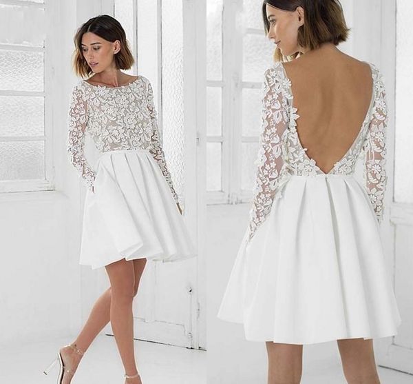 backless short beach wedding dresses 2021 boho garden scoop neck lace long sleeve bridal gowns knee length a line robes de mariée al6778, White
backless short beach wedding dresses 2021 boho garden scoop neck lace long sleeve bridal gowns knee length a line robes de mariée al6778, White