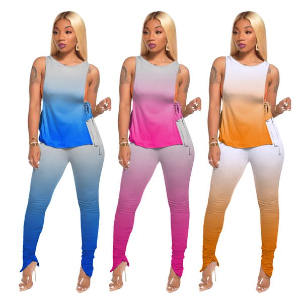 gradient women two piece pants sleeveless tshirt with side straps and stacked zipper pants womens 2 piece outfit sets, White
gradient women two piece pants sleeveless tshirt with side straps and stacked zipper pants womens 2 piece outfit sets, White