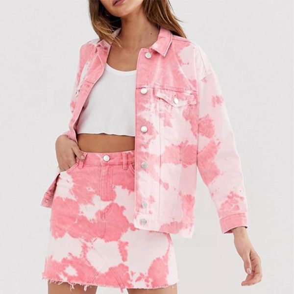 two piece dress casual spring summer women sets tie dye denim womens 2pcs pink high waist, White
two piece dress casual spring summer women sets tie dye denim womens 2pcs pink high waist, White