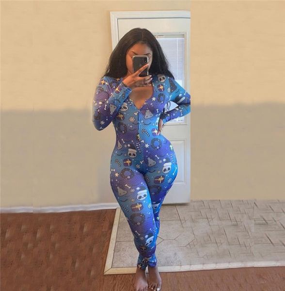 2020 women long sleeve sleepwear jumpsuit romper leotard deep v-neck christmas halloween print button jumpsuits women, Black;white
2020 women long sleeve sleepwear jumpsuit romper leotard deep v-neck christmas halloween print button jumpsuits women, Black;white