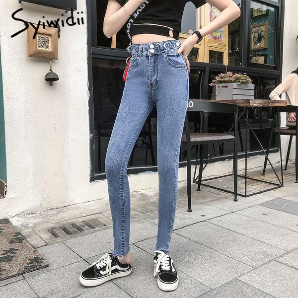 women's jeans syiwidii denim pencil pants high waist stretch lace up korean fashion casual street skinny woman skyblue, Blue
women's jeans syiwidii denim pencil pants high waist stretch lace up korean fashion casual street skinny woman skyblue, Blue