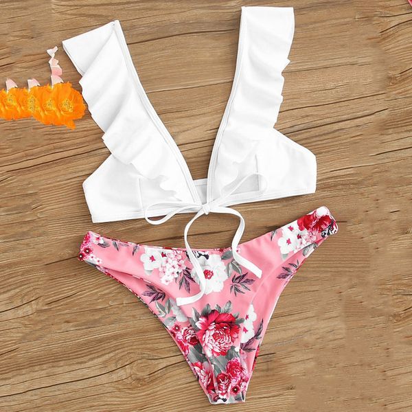 2020 new bikinis set womens solid ruffles bandage bikini swimwear swimsuit two piece suit set bikini biquini suit, White;black
2020 new bikinis set womens solid ruffles bandage bikini swimwear swimsuit two piece suit set bikini biquini suit, White;black
