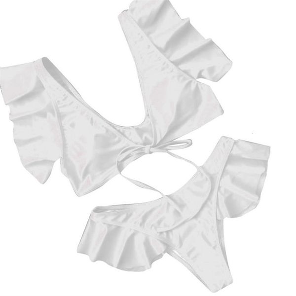 2020 brazilian ruffle bikini set women bandage padded bra traingle swimsuit bathing swimwear red white beachwear, White;black
2020 brazilian ruffle bikini set women bandage padded bra traingle swimsuit bathing swimwear red white beachwear, White;black