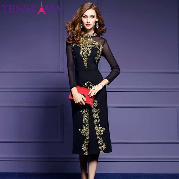 tesscara women autumn luxury embroidery dress festa female elegant black retro robe femme designer mesh vestidos, Black;gray
tesscara women autumn luxury embroidery dress festa female elegant black retro robe femme designer mesh vestidos, Black;gray