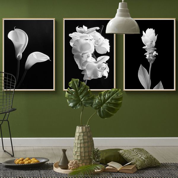 nordic white flowers canvas black posters print modern wall art pictures wall art for living room home decor (no frame
nordic white flowers canvas black posters print modern wall art pictures wall art for living room home decor (no frame