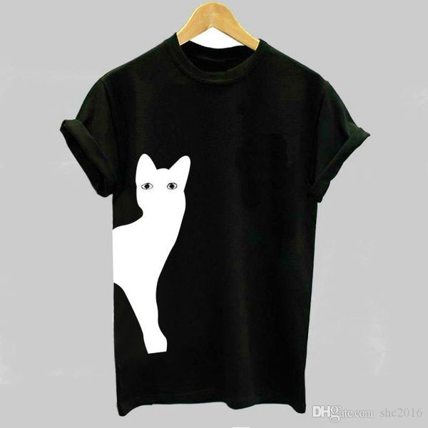 women t-shirt crew nrck cotton blend short sleeve lovely multiple colour black cat print tees casual shirt size s-2xl t4, White
women t-shirt crew nrck cotton blend short sleeve lovely multiple colour black cat print tees casual shirt size s-2xl t4, White