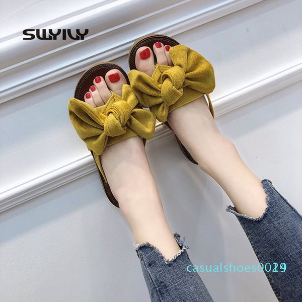 swyivy shoes women slippers bow flats summer casual shoes 2019 new female slides green/yellow nice beach slippers for lady c14, Black
swyivy shoes women slippers bow flats summer casual shoes 2019 new female slides green/yellow nice beach slippers for lady c14, Black