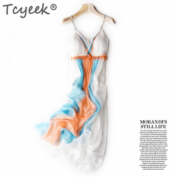 tcyeek summer boho dress women 100% real silk dresses elegant sleeveless beach party dresses maxi vestidos ropa mujer 2020, Black;gray
tcyeek summer boho dress women 100% real silk dresses elegant sleeveless beach party dresses maxi vestidos ropa mujer 2020, Black;gray