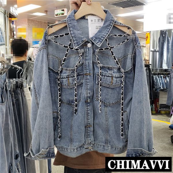 2020 new streetwear cool hollow out chain denim jacket women's loose long-sleeved casual jeans coat students cowboy coats, Black;brown
2020 new streetwear cool hollow out chain denim jacket women's loose long-sleeved casual jeans coat students cowboy coats, Black;brown