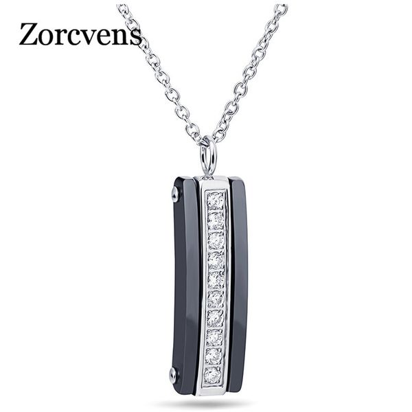 zorcvens fashion white black ceramic cz crystal pendant necklace for women stianless steel necklace women jewelry, Silver
zorcvens fashion white black ceramic cz crystal pendant necklace for women stianless steel necklace women jewelry, Silver
