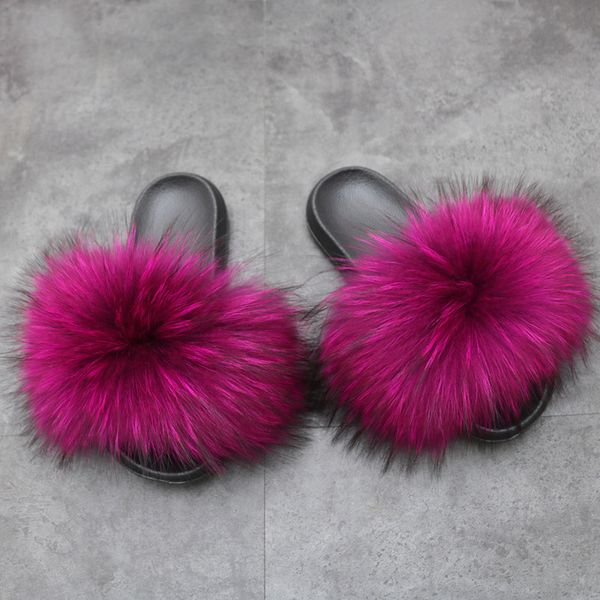 2020 fxfurs shoes raccoon raccoon fur fur slippers female, Black 
2020 fxfurs shoes raccoon raccoon fur fur slippers female, Black