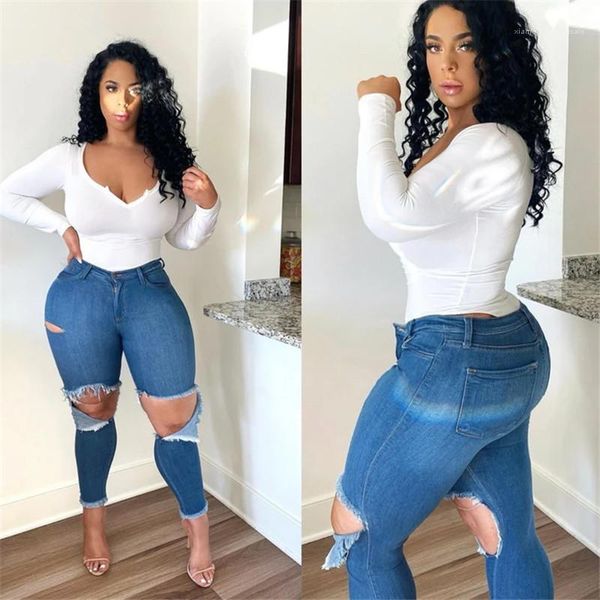 pencil jeans big hole solid color printed high elasticity trousers fashion plus size female clothing summer womens designer, Blue
pencil jeans big hole solid color printed high elasticity trousers fashion plus size female clothing summer womens designer, Blue