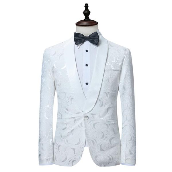 fall and winter new jacquard long sleeve men's a button groom's suit in white large size host host clothes, White;black
fall and winter new jacquard long sleeve men's a button groom's suit in white large size host host clothes, White;black