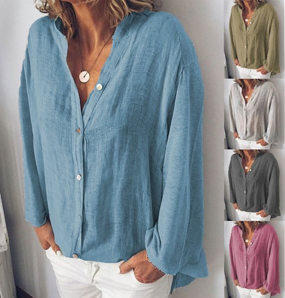 2019 cotton and linen cotton and linen shirt v-neck solid color loose cardigan casual shirt for women, White
2019 cotton and linen cotton and linen shirt v-neck solid color loose cardigan casual shirt for women, White