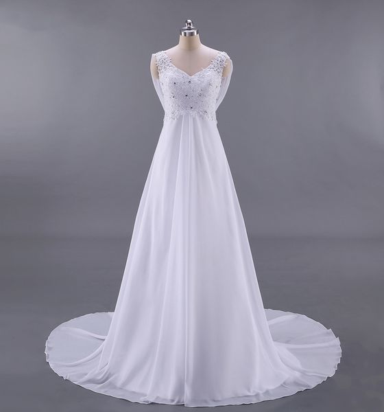 белый шифон пляж свадебные платья с бисером аппликациями 2021 lace top design свадебные платья халата де mariée, White
белый шифон пляж свадебные платья с бисером аппликациями 2021 lace top design свадебные платья халата де mariée, White