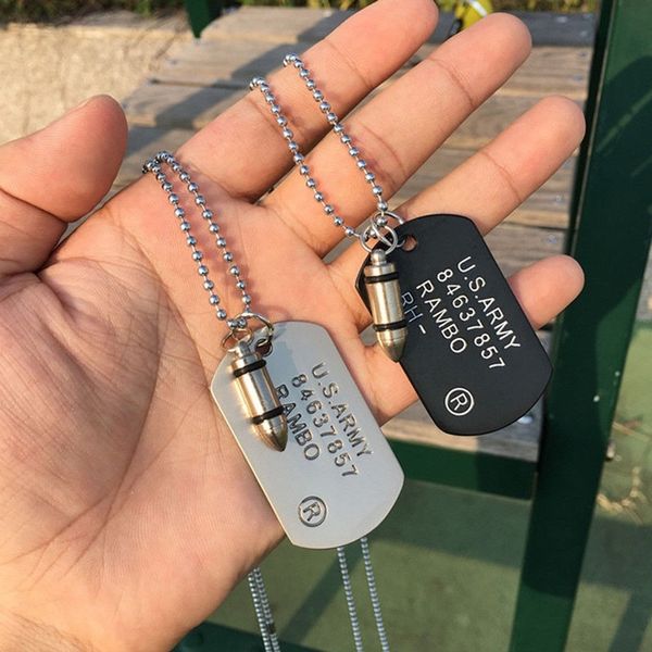 fashion pendant necklace jewelry men women army charm dog tags single embossed chain statement gift, Silver
fashion pendant necklace jewelry men women army charm dog tags single embossed chain statement gift, Silver