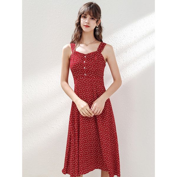 summer new style women's a-line bottoming button suspender dress ladies slim chiffon printed dress, Black;gray
summer new style women's a-line bottoming button suspender dress ladies slim chiffon printed dress, Black;gray