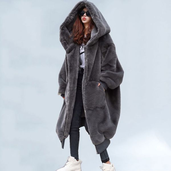 women's fur & faux women 2021 casual hoodies furry thick warm long jacket loose winter coat casaco feminino, Black
women's fur & faux women 2021 casual hoodies furry thick warm long jacket loose winter coat casaco feminino, Black