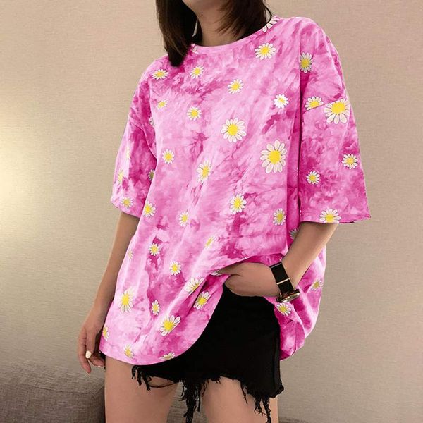 women t-shirt 2020 summer daisy printed t-shirts korean style tees fashion tees short sleeve o neck loose oversized tshirts, White
women t-shirt 2020 summer daisy printed t-shirts korean style tees fashion tees short sleeve o neck loose oversized tshirts, White