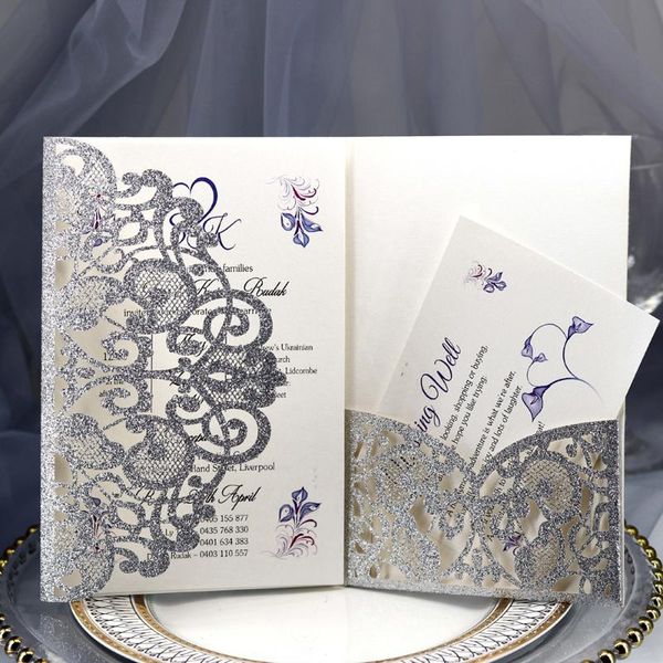10pcs bowknot glitter invitations european style laser cut wedding invitations holiday greeting card case + inner card * 2
10pcs bowknot glitter invitations european style laser cut wedding invitations holiday greeting card case + inner card * 2