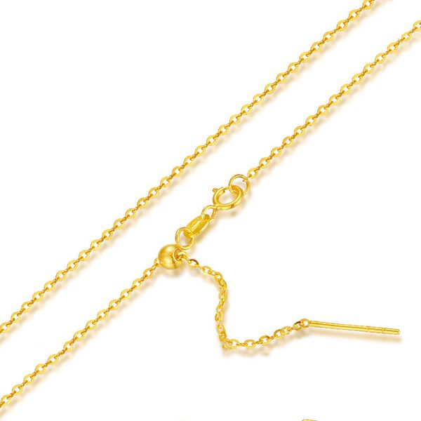 au750 solid real 18k yellow gold necklace women luck needle with o chain necklace 1.2mmw 18inch, Silver
au750 solid real 18k yellow gold necklace women luck needle with o chain necklace 1.2mmw 18inch, Silver