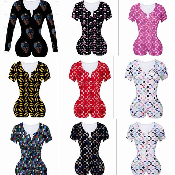 women designer polyester jumpsuits rompers deep v neck printed short-sleeved button shorts tight playsuit pants s-2xl, Black;white
women designer polyester jumpsuits rompers deep v neck printed short-sleeved button shorts tight playsuit pants s-2xl, Black;white