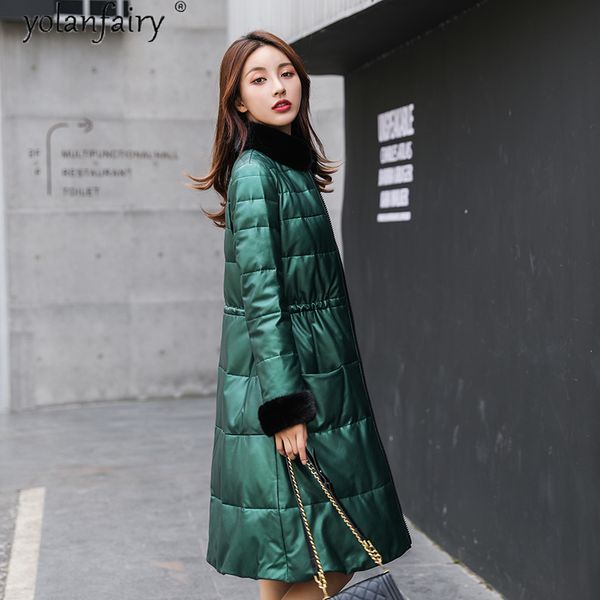 women's leather & faux collar real genuine jacket women autumn winter coat clothes 2021 sheepskin down chaqueta mujer 358, Black
women's leather & faux collar real genuine jacket women autumn winter coat clothes 2021 sheepskin down chaqueta mujer 358, Black