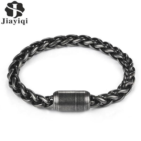jiayiqi men stainless steel bracelet antique silver color magnetic clasp rope chain wristband punk male wholesale jewelry, Black
jiayiqi men stainless steel bracelet antique silver color magnetic clasp rope chain wristband punk male wholesale jewelry, Black