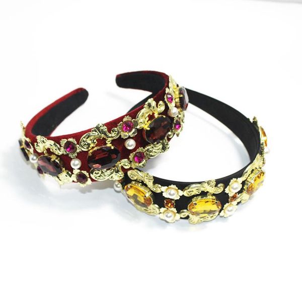 new europe and america baroque satin gem headband casual fashion show hair accessories 994, Golden;silver
new europe and america baroque satin gem headband casual fashion show hair accessories 994, Golden;silver