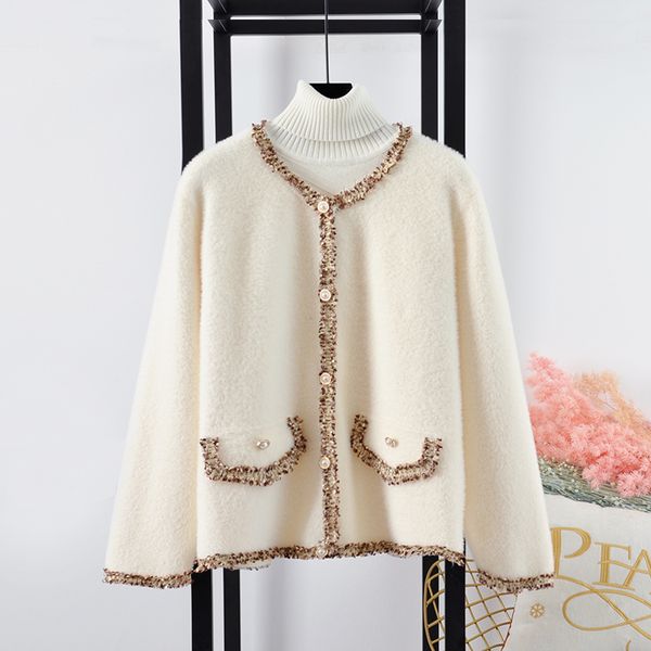 2020 new korean stylish faux coat women long sleeve single breasted autumn winter knitted women jackets outerwear, Black
2020 new korean stylish faux coat women long sleeve single breasted autumn winter knitted women jackets outerwear, Black