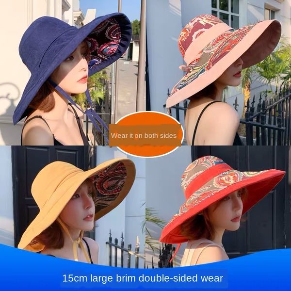 women's wide brim screen face covering bucket sun hat hat cool girl's summer internet celebrities double-sided anti uv sun visor c, Blue;gray
women's wide brim screen face covering bucket sun hat hat cool girl's summer internet celebrities double-sided anti uv sun visor c, Blue;gray