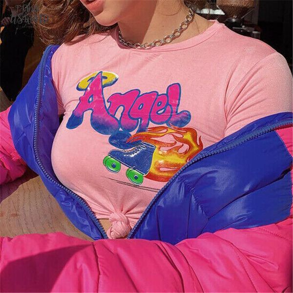 2020 fashion harajuku women cartoon letters printed hip hop t shirt cotton o neck short sleeve sweet style crop, White
2020 fashion harajuku women cartoon letters printed hip hop t shirt cotton o neck short sleeve sweet style crop, White