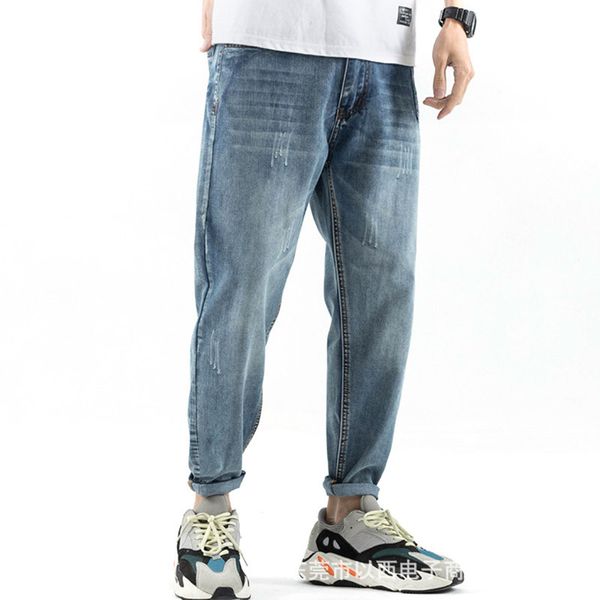 men's jeans 2020 summer new loose-fitting straight pants korean version of the trend of students versatile nine-minute pants, Black
men's jeans 2020 summer new loose-fitting straight pants korean version of the trend of students versatile nine-minute pants, Black