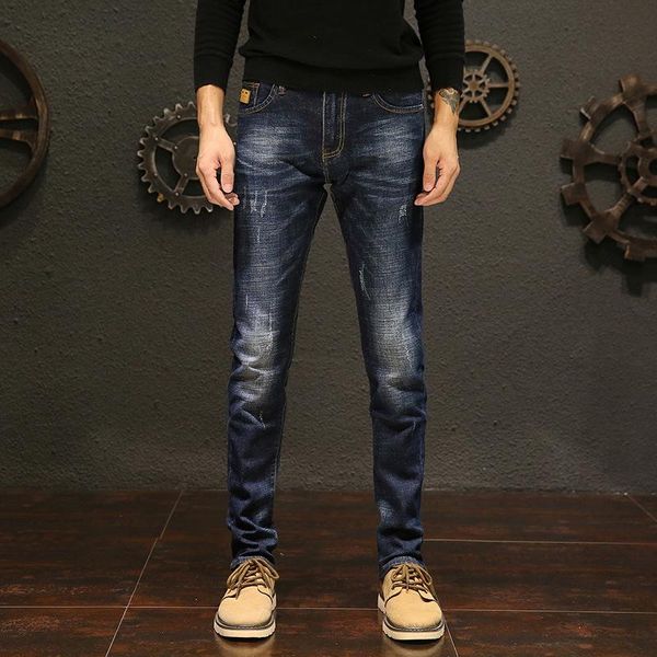 new arrivals men's jeans elastic embroidery jeans men's ripped biker denim pants, Blue
new arrivals men's jeans elastic embroidery jeans men's ripped biker denim pants, Blue