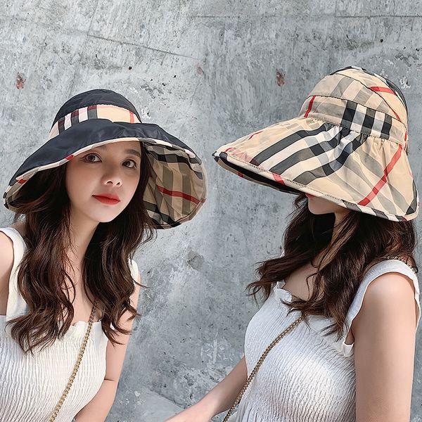 sun large eaves double-sided bucket bucket empty ladies new travel sunscreen plaid fisherman hat outdoor cool hat, Blue;gray
sun large eaves double-sided bucket bucket empty ladies new travel sunscreen plaid fisherman hat outdoor cool hat, Blue;gray