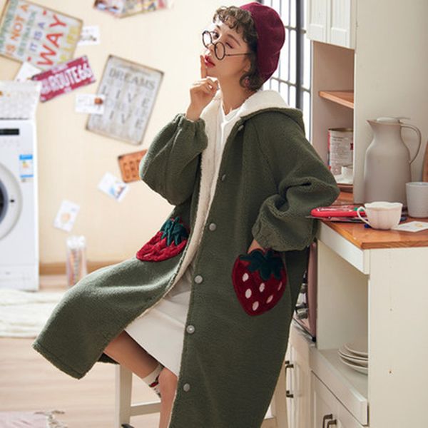 nightwear women's autumn and winter thickening, velvet coral velvet, flannel medium length bathrobe, bathrobe, home clothes, Black;red
nightwear women's autumn and winter thickening, velvet coral velvet, flannel medium length bathrobe, bathrobe, home clothes, Black;red