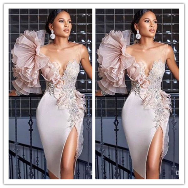 2020 arabic side split evening dresses lace appliqued beads sheer jewel neck knee length prom dresses formal party gowns cocktail wear, Black;red
2020 arabic side split evening dresses lace appliqued beads sheer jewel neck knee length prom dresses formal party gowns cocktail wear, Black;red