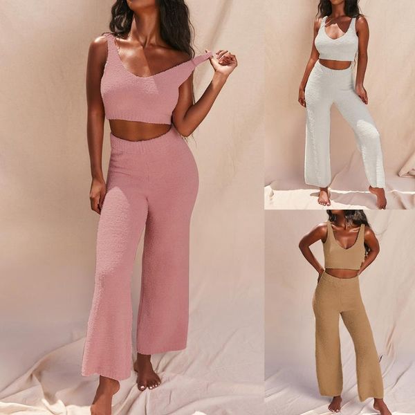 yoga outfits 2 piece knitted set women sleeveless long wide leg pants sweater suits sets, White;red
yoga outfits 2 piece knitted set women sleeveless long wide leg pants sweater suits sets, White;red