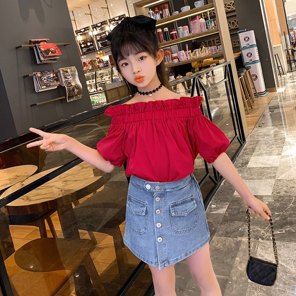 ftfqy girls' shoulder 2020 summer new western style girls korean style fashionable medium and large children bubble sleeve shirt shirt, White;black 
ftfqy girls' shoulder 2020 summer new western style girls korean style fashionable medium and large children bubble sleeve shirt shirt, White;black