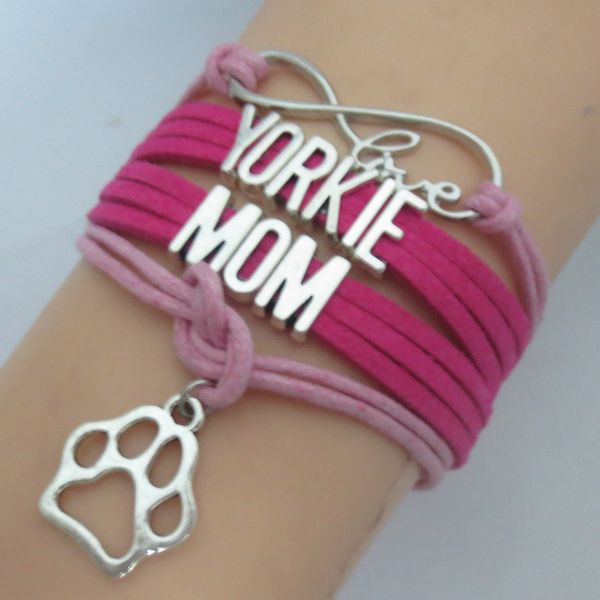 fashion pink wax custom word yorkie mom with paw charm bracelet infinity love handmade dog or cat puppy jewelry, Golden;silver
fashion pink wax custom word yorkie mom with paw charm bracelet infinity love handmade dog or cat puppy jewelry, Golden;silver