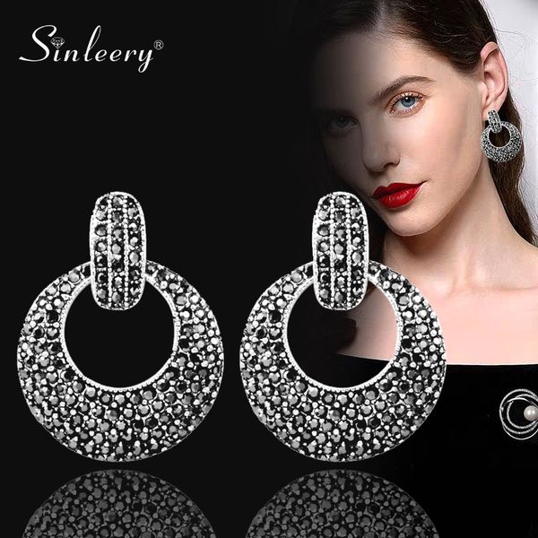 sinleery vintage full black cubic zirconia hollow round big drop earrings for women antique silver color jewelry es117 ssh
sinleery vintage full black cubic zirconia hollow round big drop earrings for women antique silver color jewelry es117 ssh